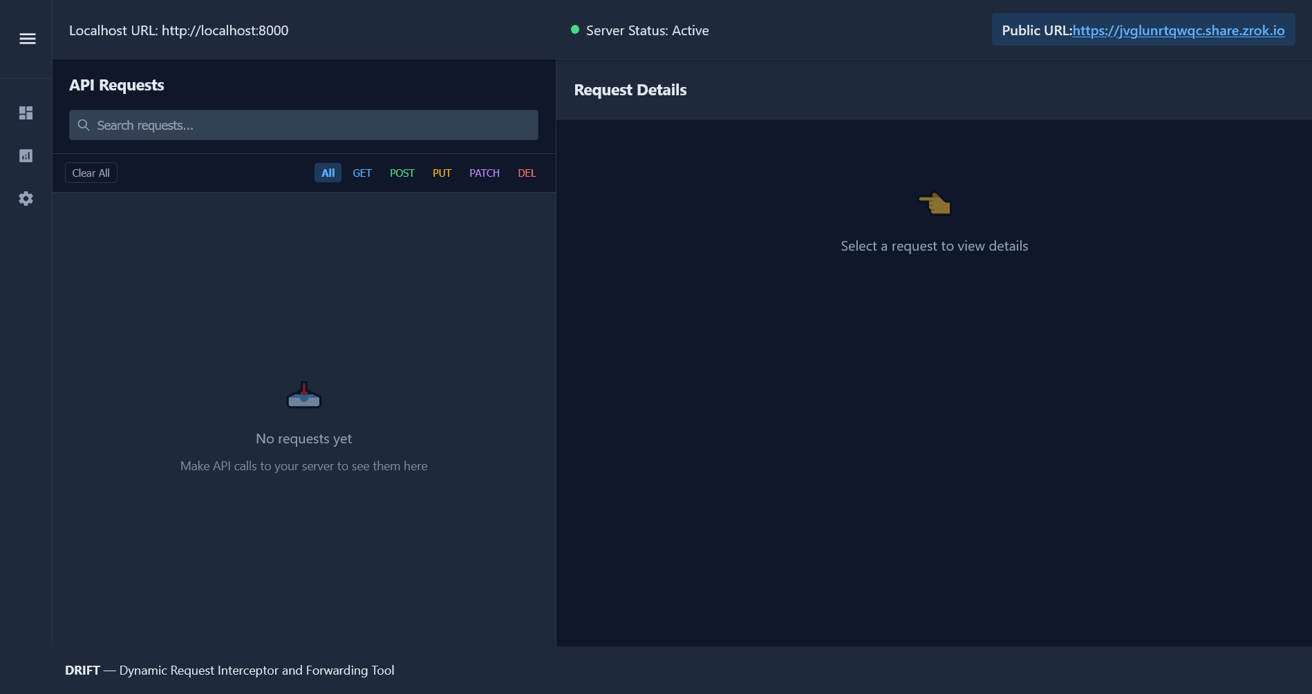 DRIFT application screenshot