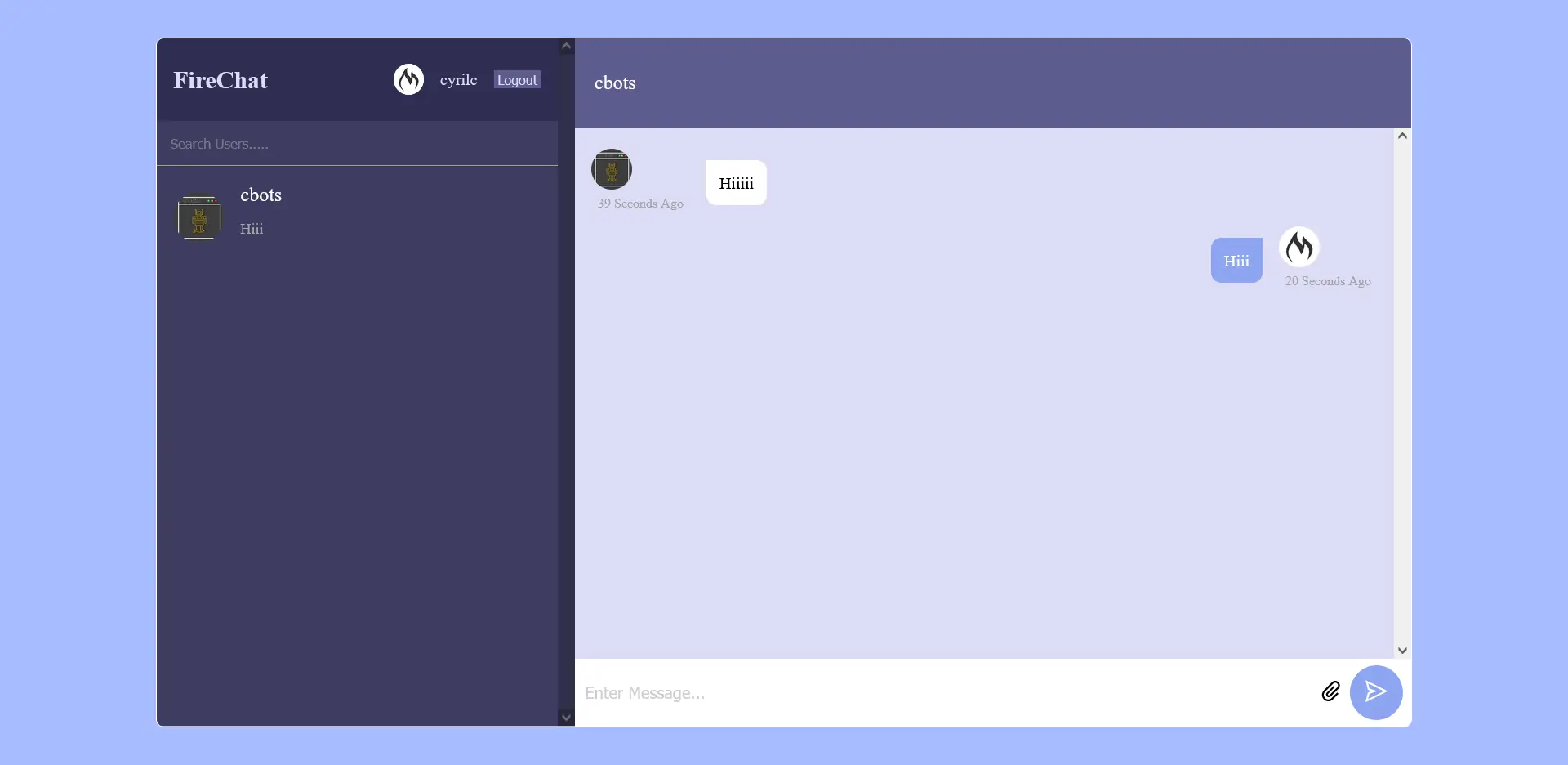 FireChat application screenshot