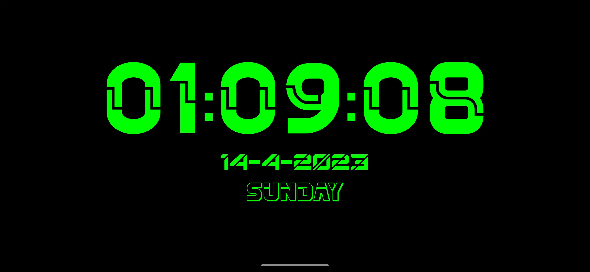 Full Screen Clock application screenshot