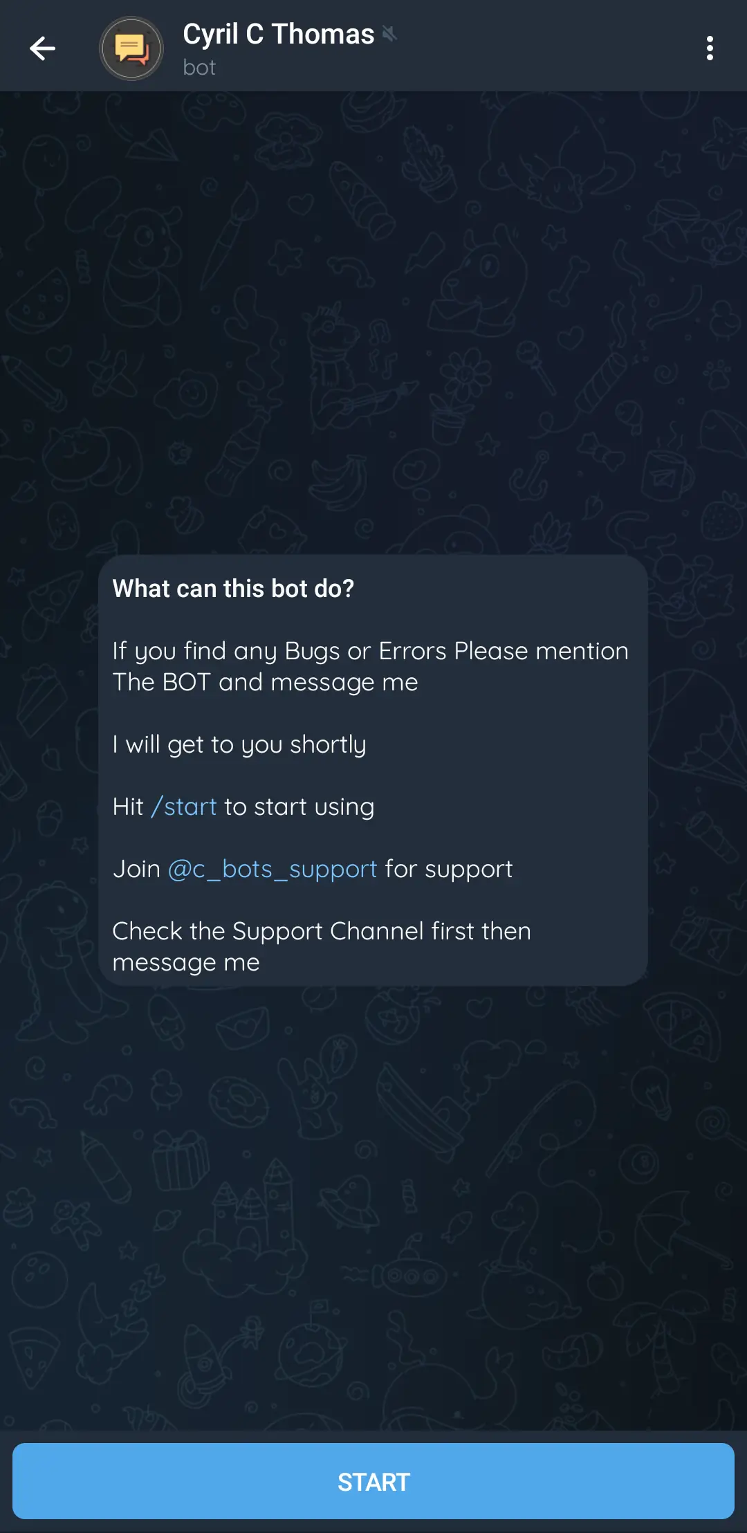 No PM Bot application screenshot