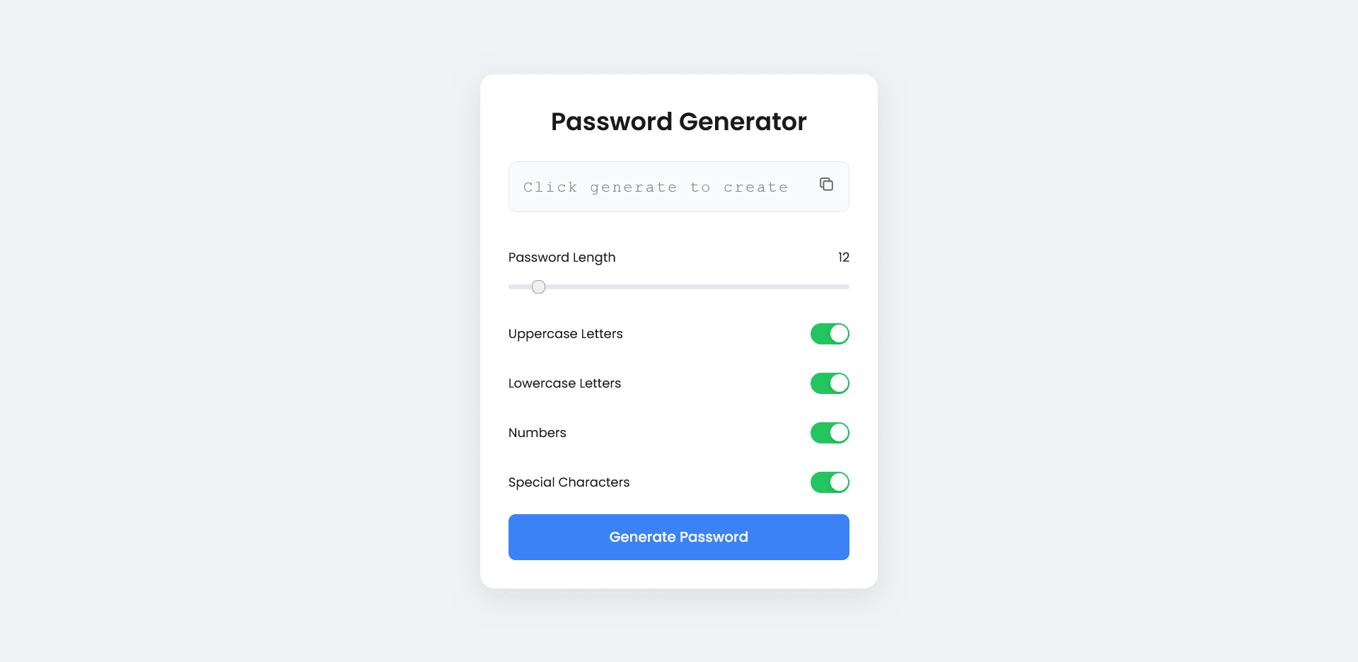 Password Generator application screenshot