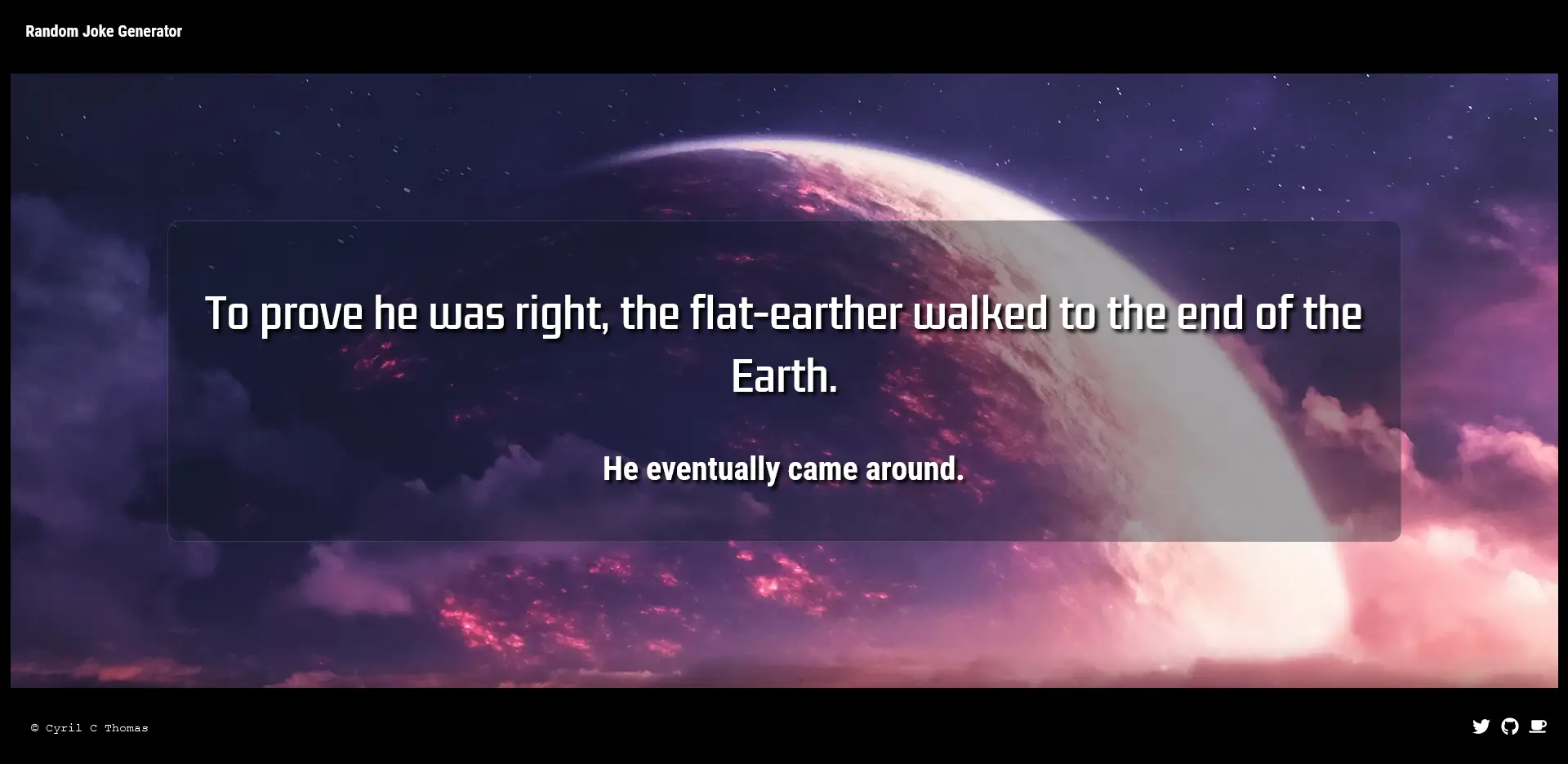 Random Joke Generator application screenshot