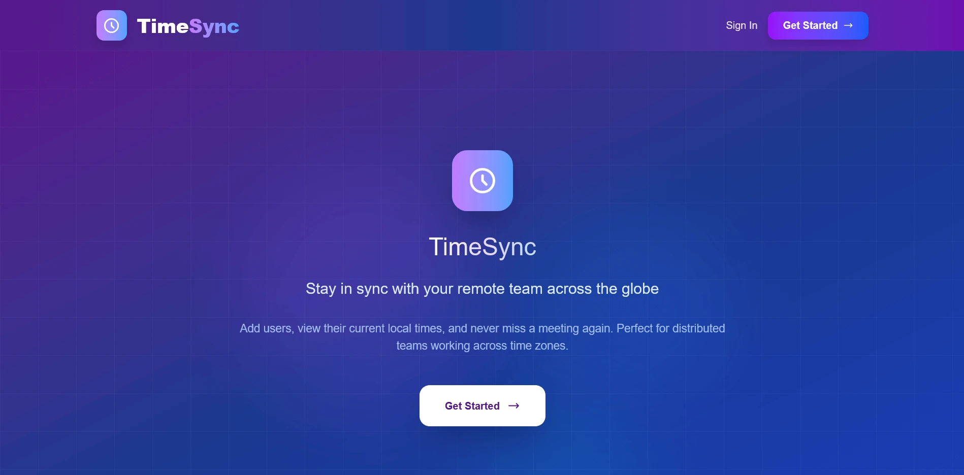 TimeSync application screenshot
